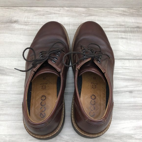 Ecco Shoes Mens 8 Brown Leather Derby Oxford Lace Up main image 4